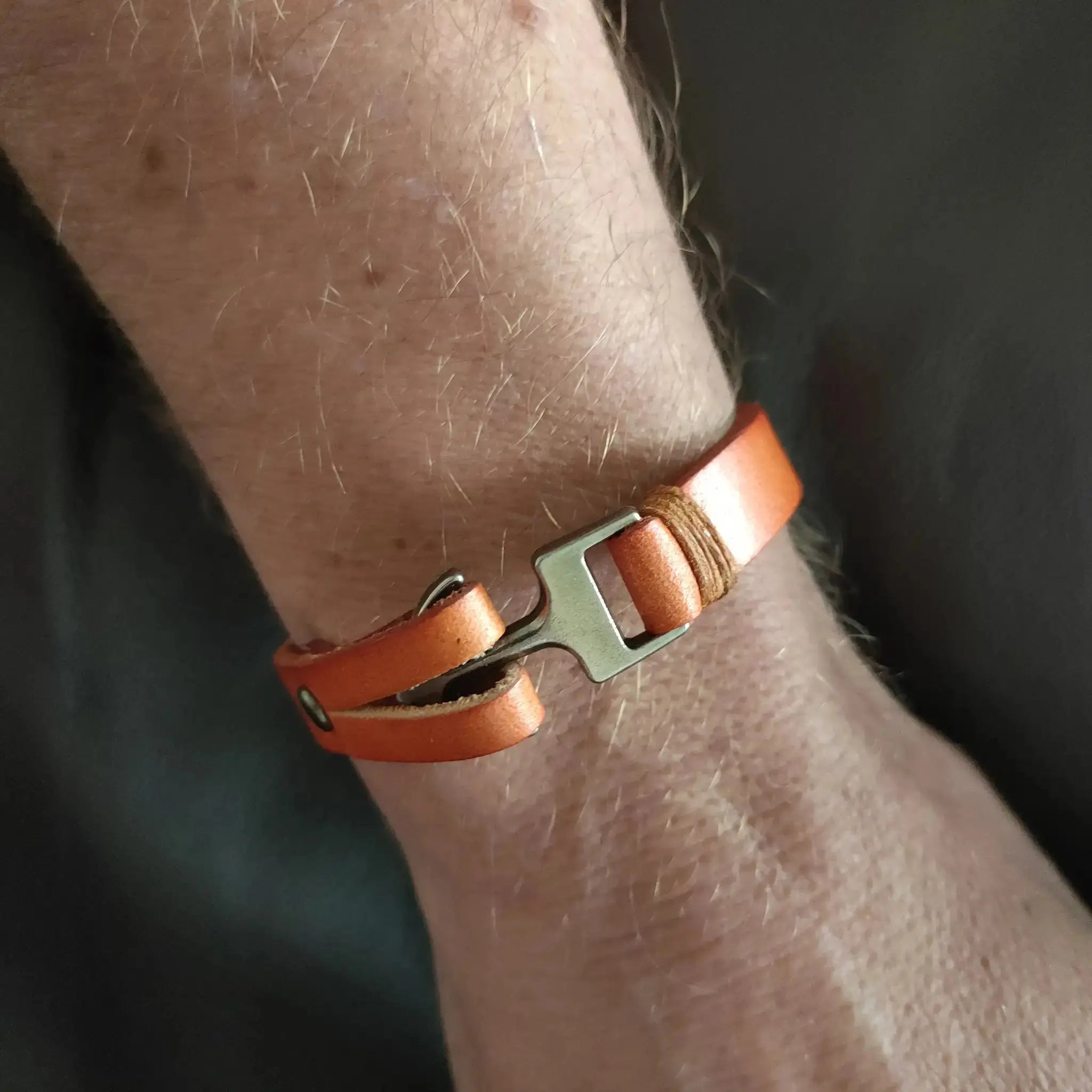Brown Leather Bracelet Burn Wow