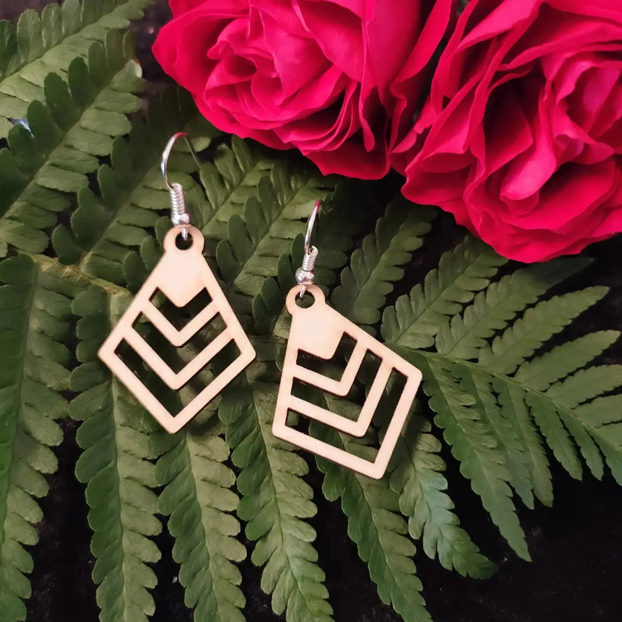 Nightlife Wood Earrings Burn Wow