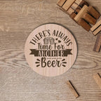 Beer Designs Round Wooden Coasters (Set of 4) - Burn Wow