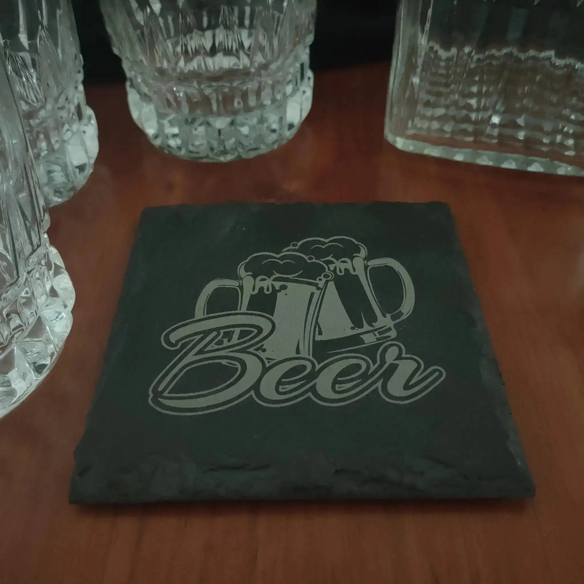 Beer Designs Slate Coasters (Set of 2) Burn Wow