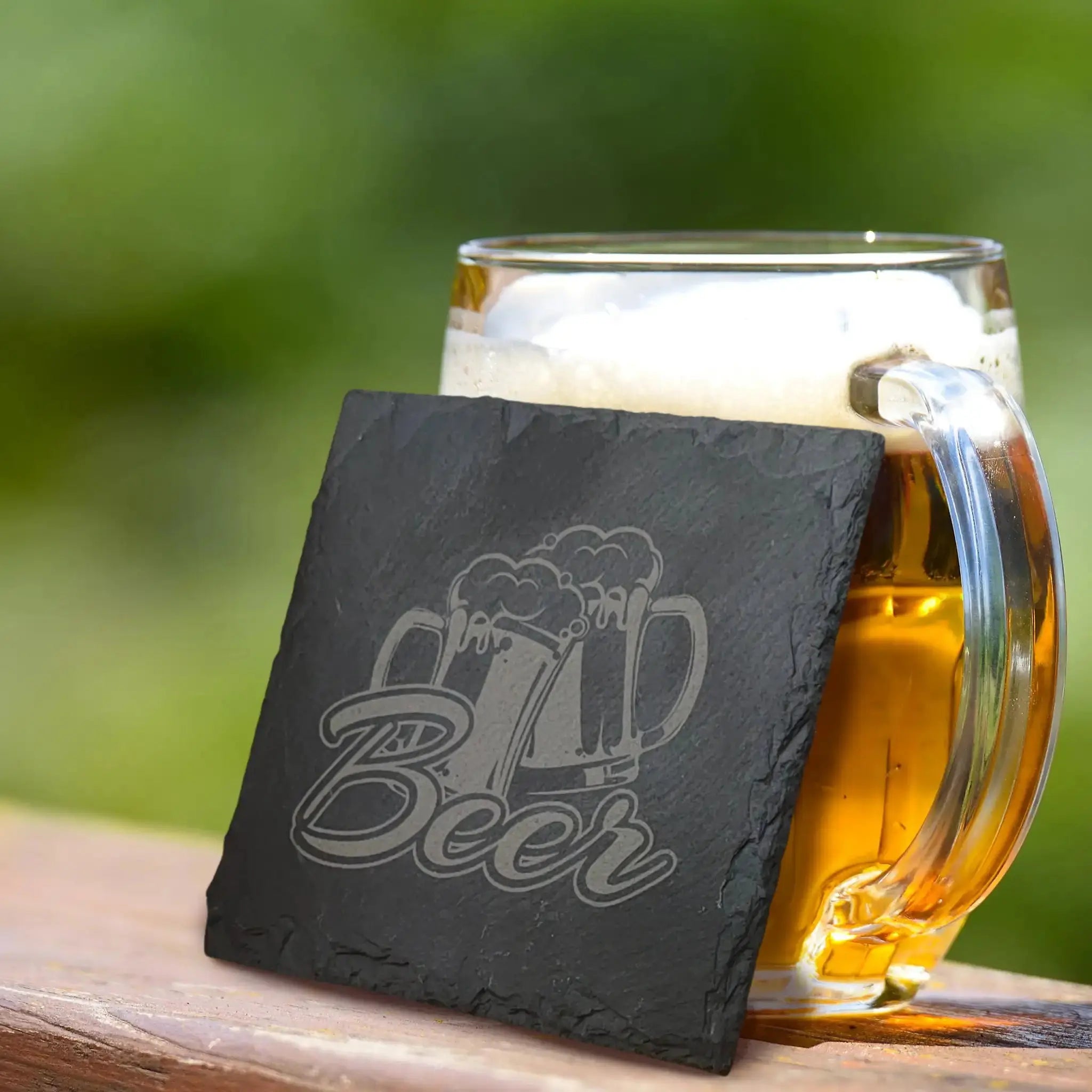 Beer Designs Slate Coasters (Set of 2) Burn Wow