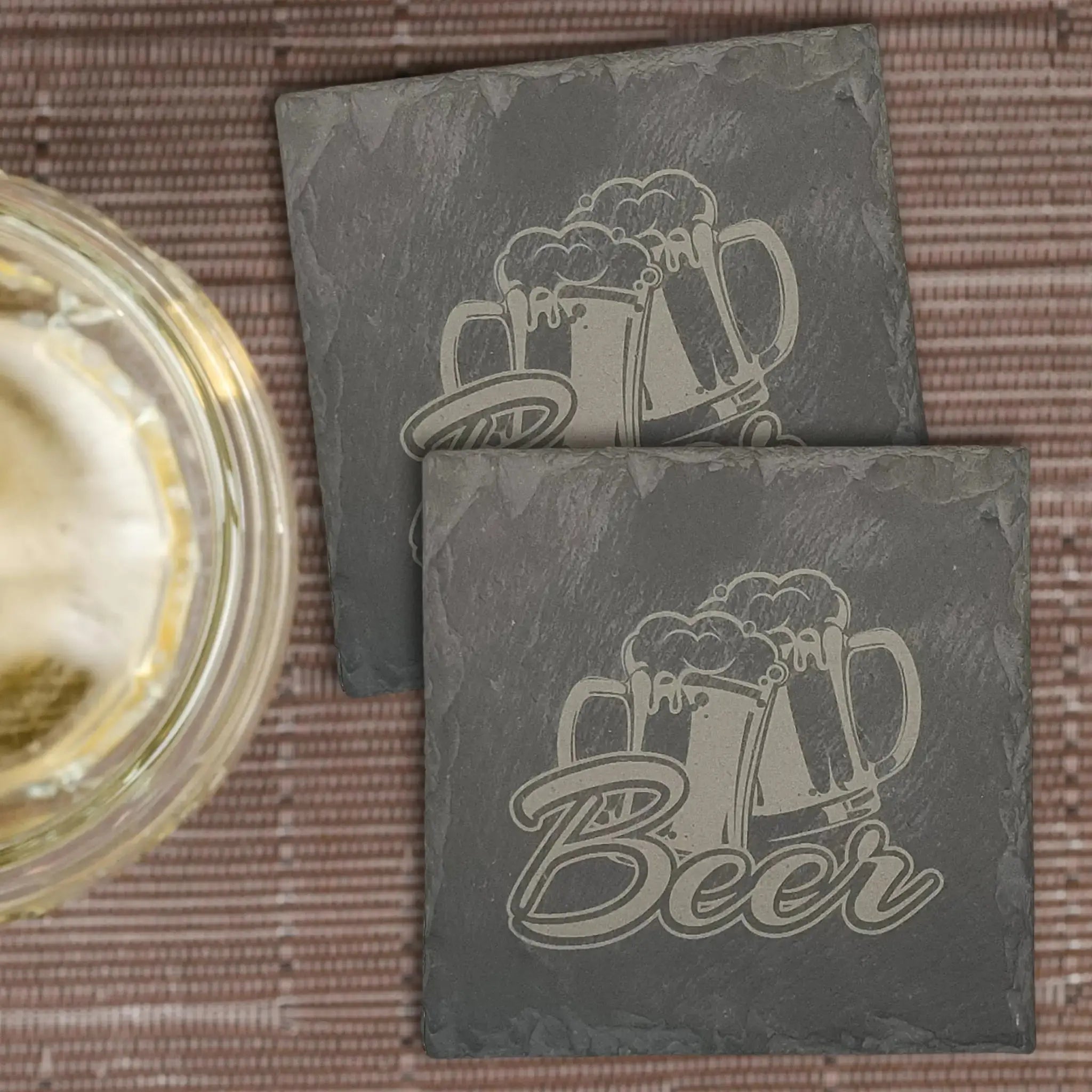 Beer Designs Slate Coasters (Set of 2) - Burn Wow