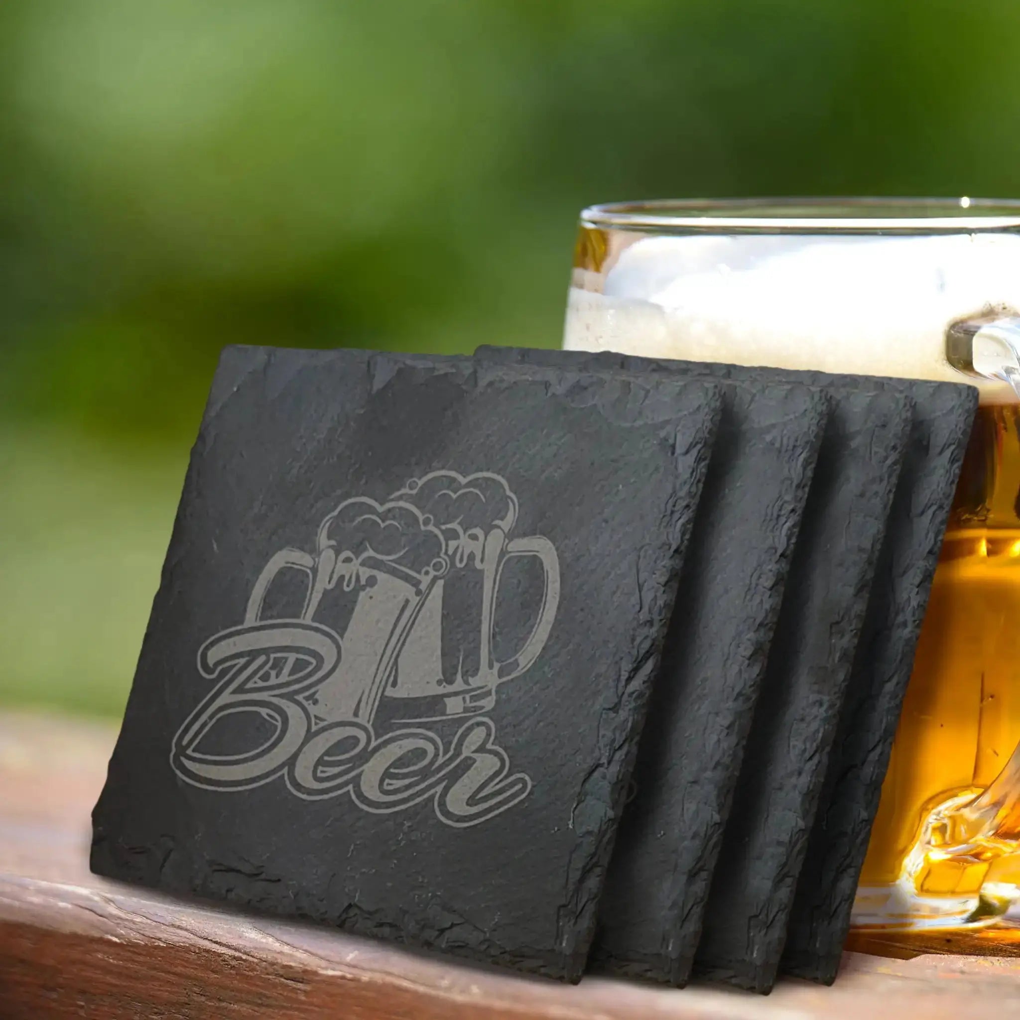 Beer Designs Slate Coasters (Set of 4) - Burn Wow