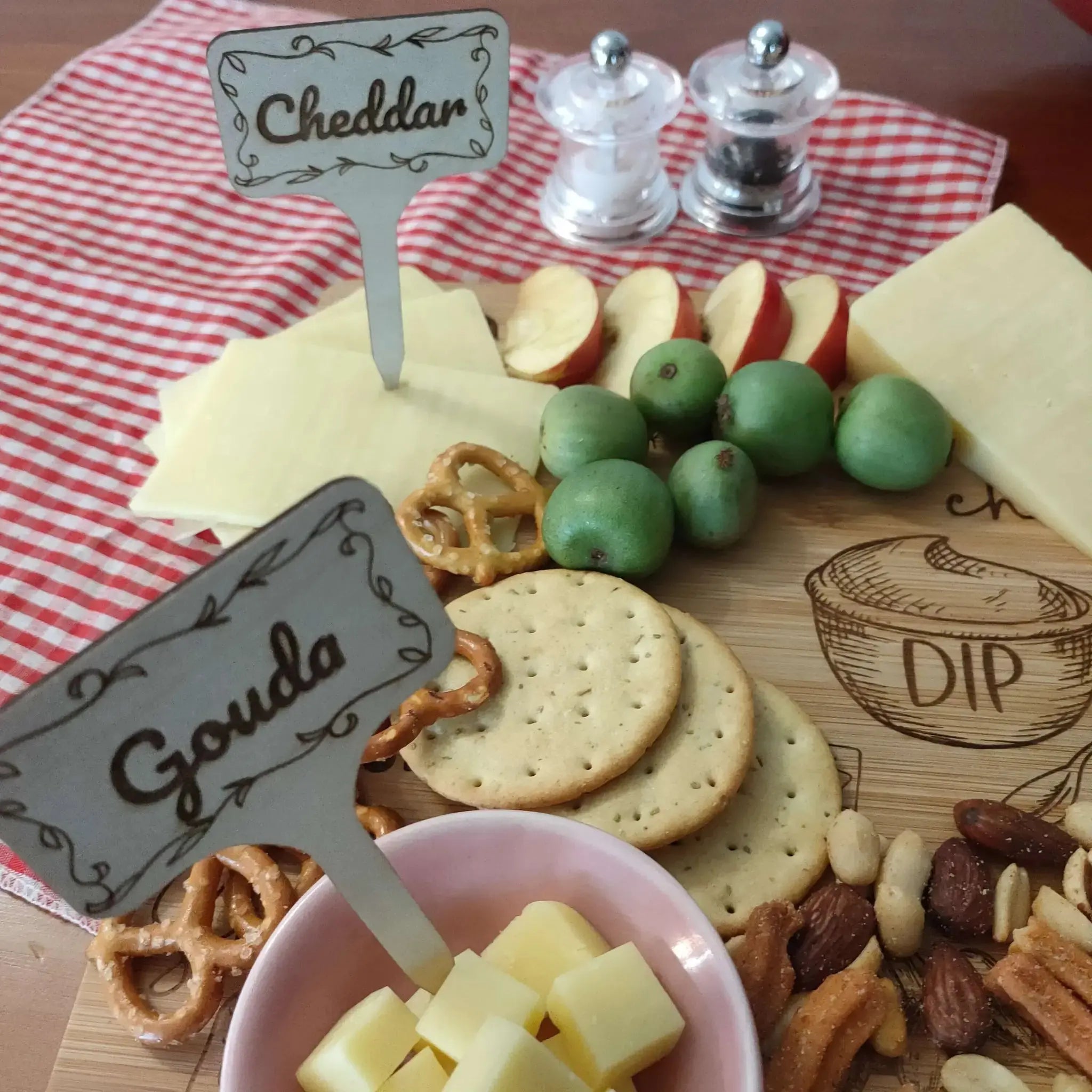 Custom Text Charcuterie Board Markers Burn Wow