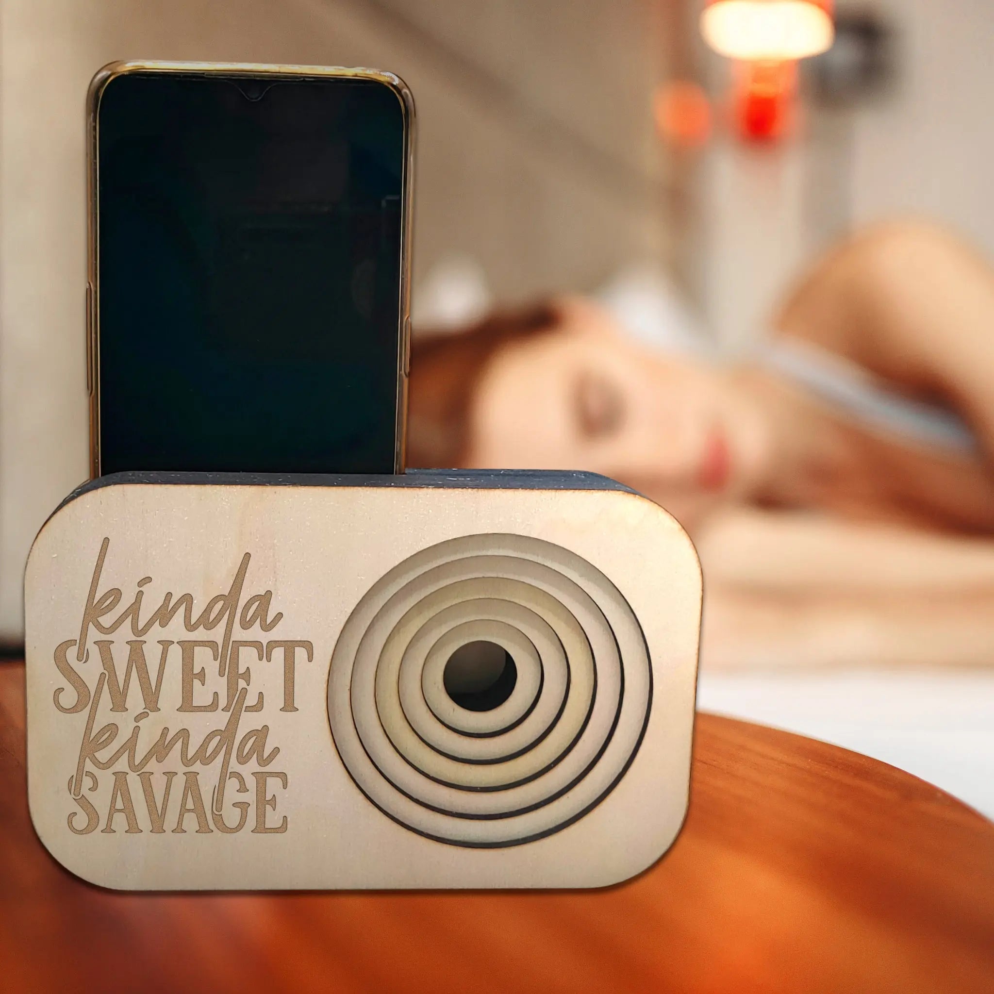 Girl Band Designs Wooden Phone Speaker Box Burn Wow