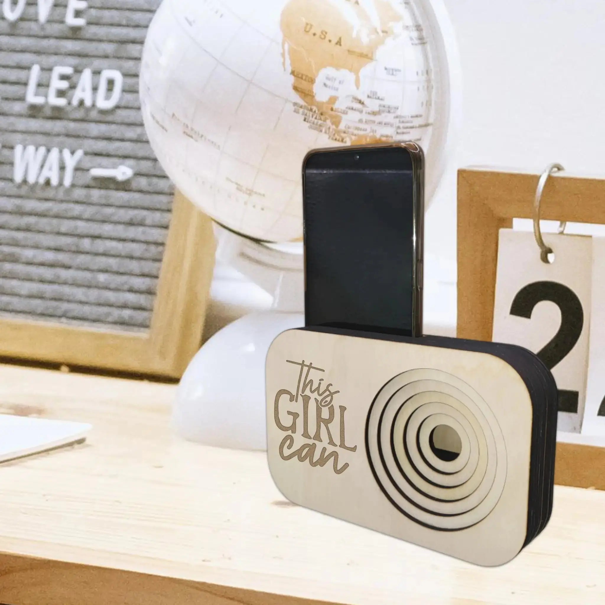 Girl Band Designs Wooden Phone Speaker Box Burn Wow