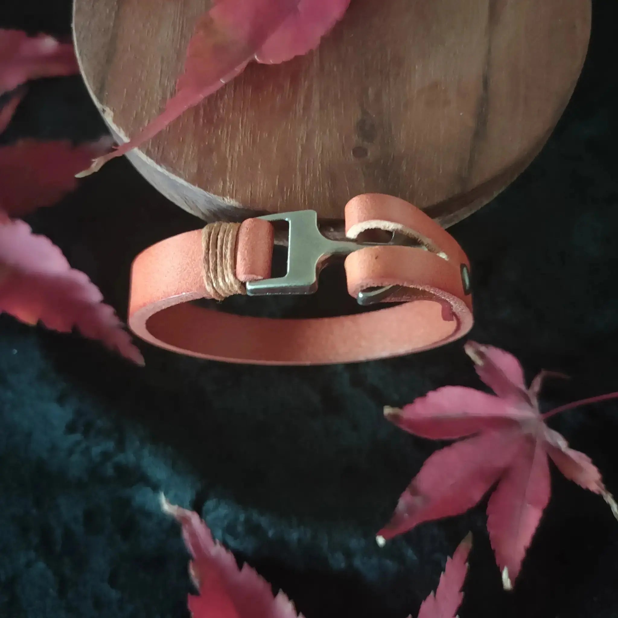 Brown Leather Bracelet Burn Wow