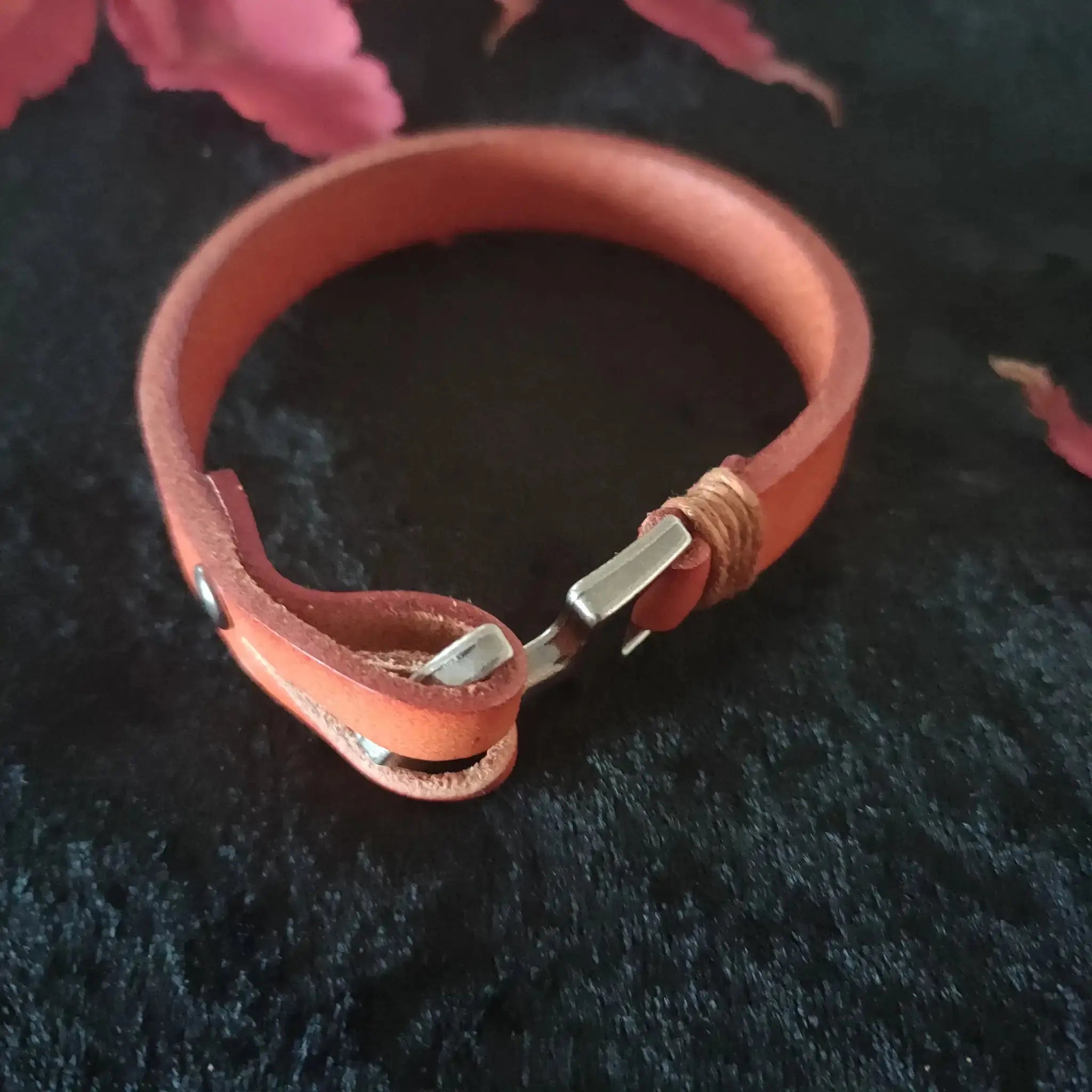 Brown Leather Bracelet Burn Wow