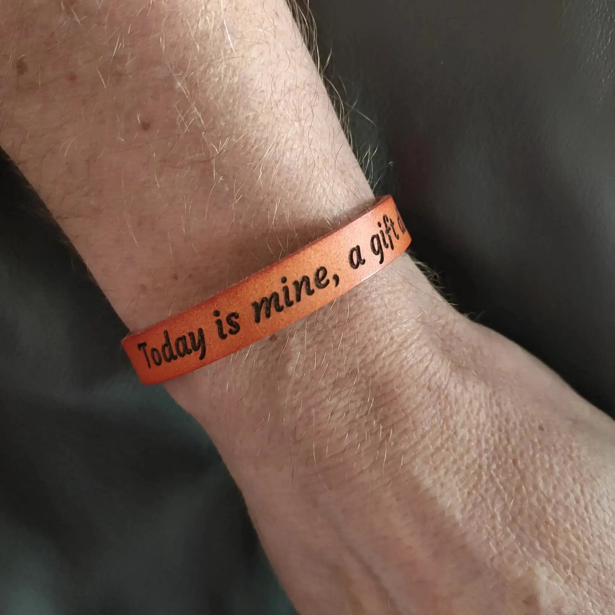 Brown Leather Bracelet Burn Wow