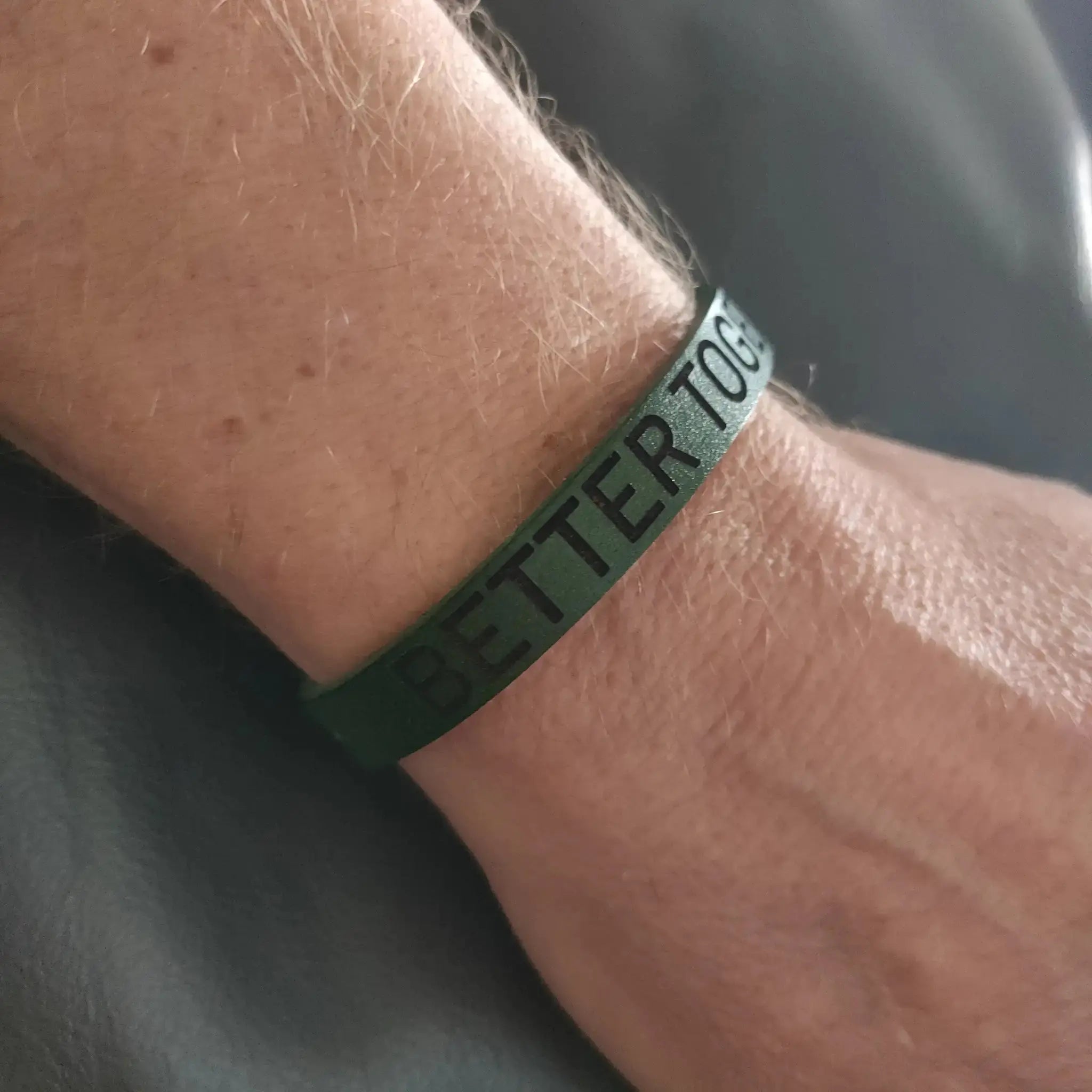 Green Leather Bracelet Burn Wow