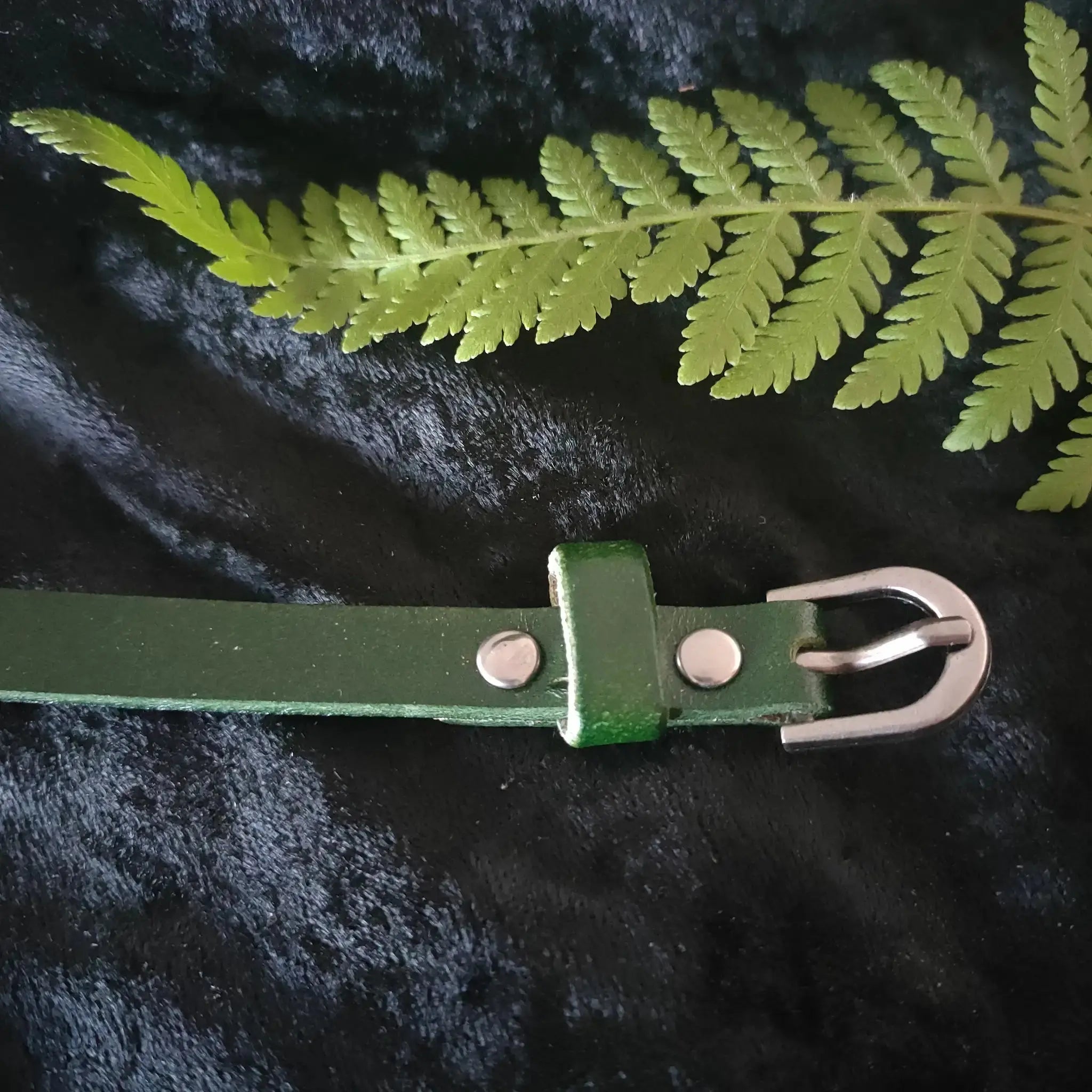 Green Leather Bracelet Burn Wow
