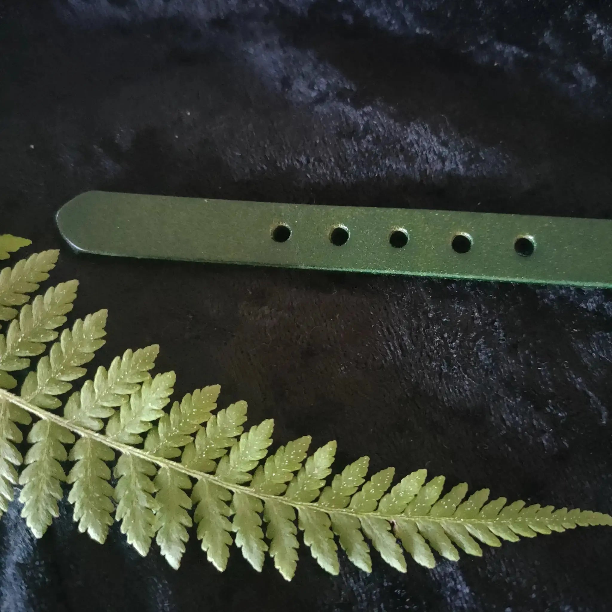 Green Leather Bracelet Burn Wow