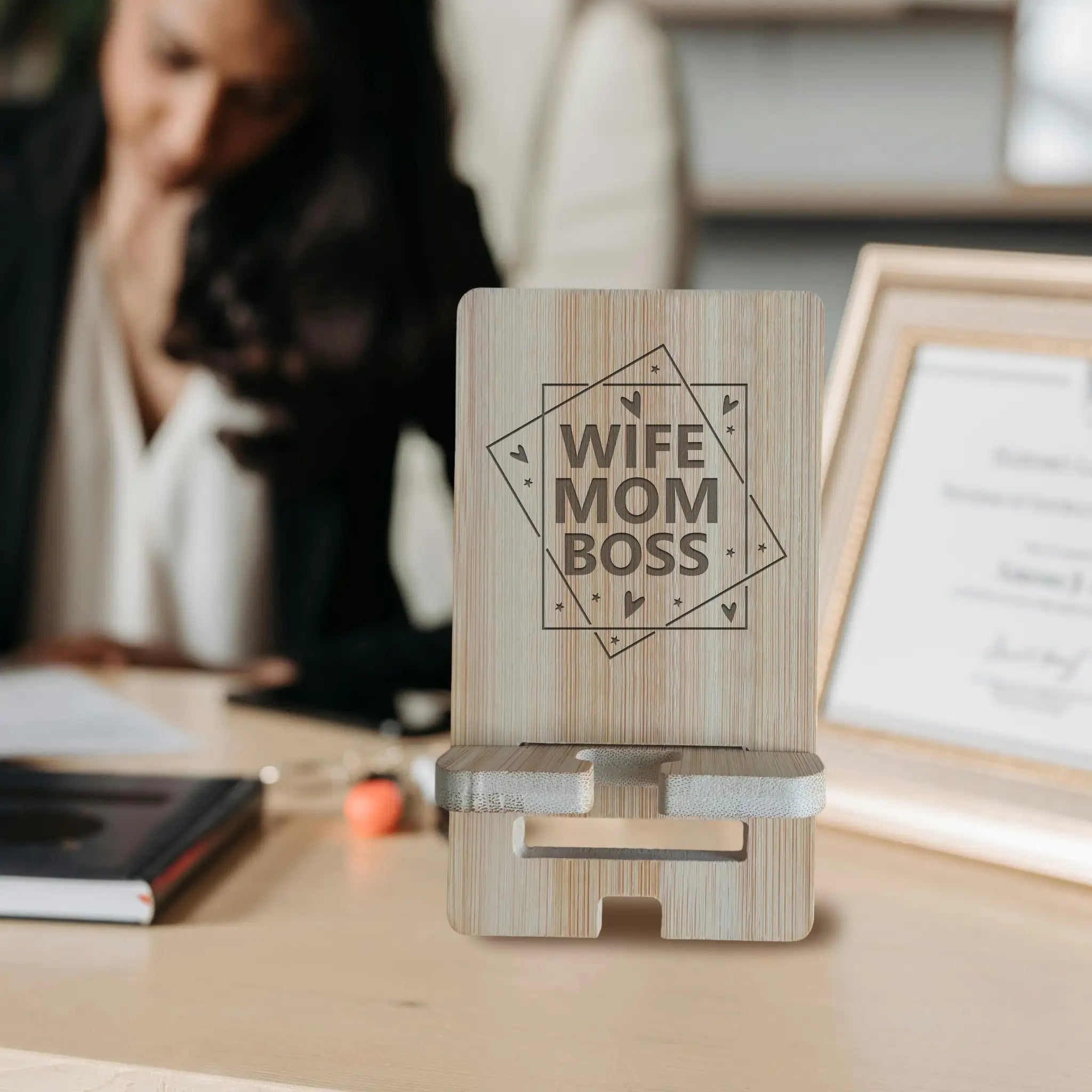 Bamboo Phone Stand for Women