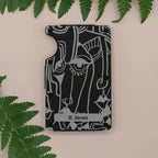 Abstract Face Minimalist Wallet Burn Wow