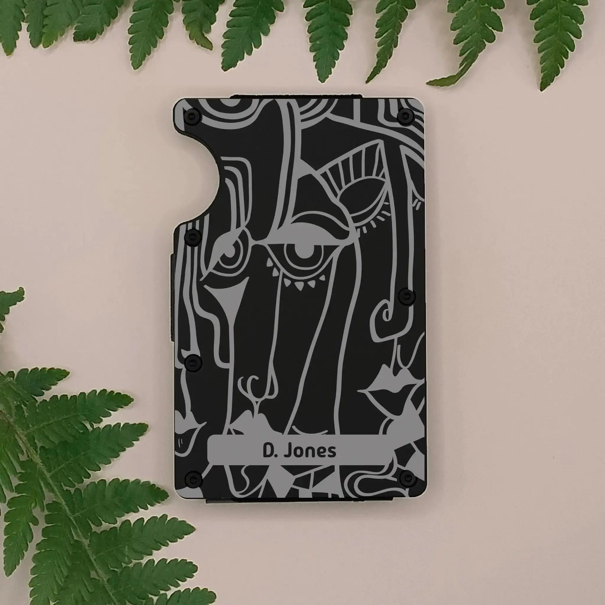 Abstract Face Minimalist Wallet Burn Wow