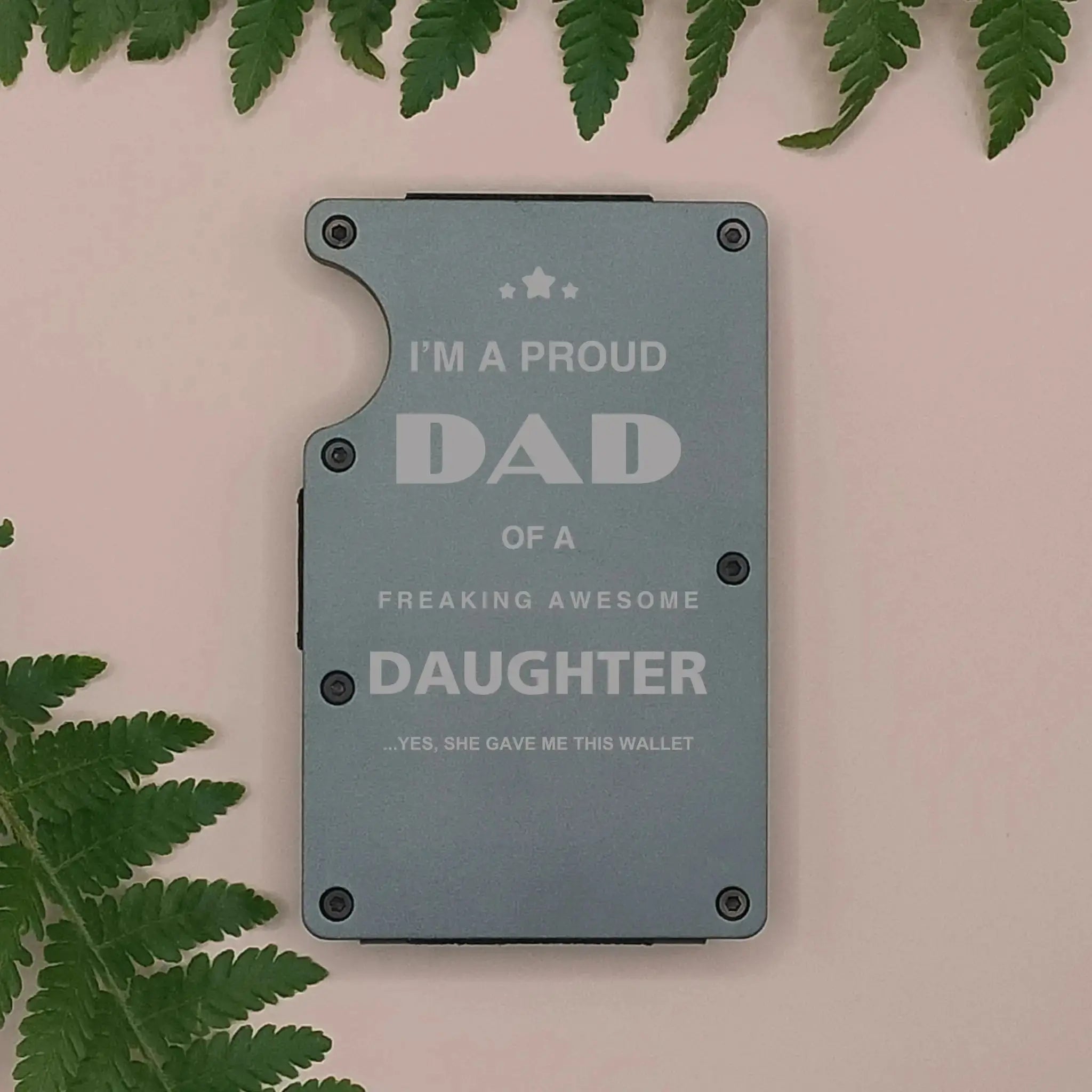 Proud Dad Design Minimalist Wallet Burn Wow