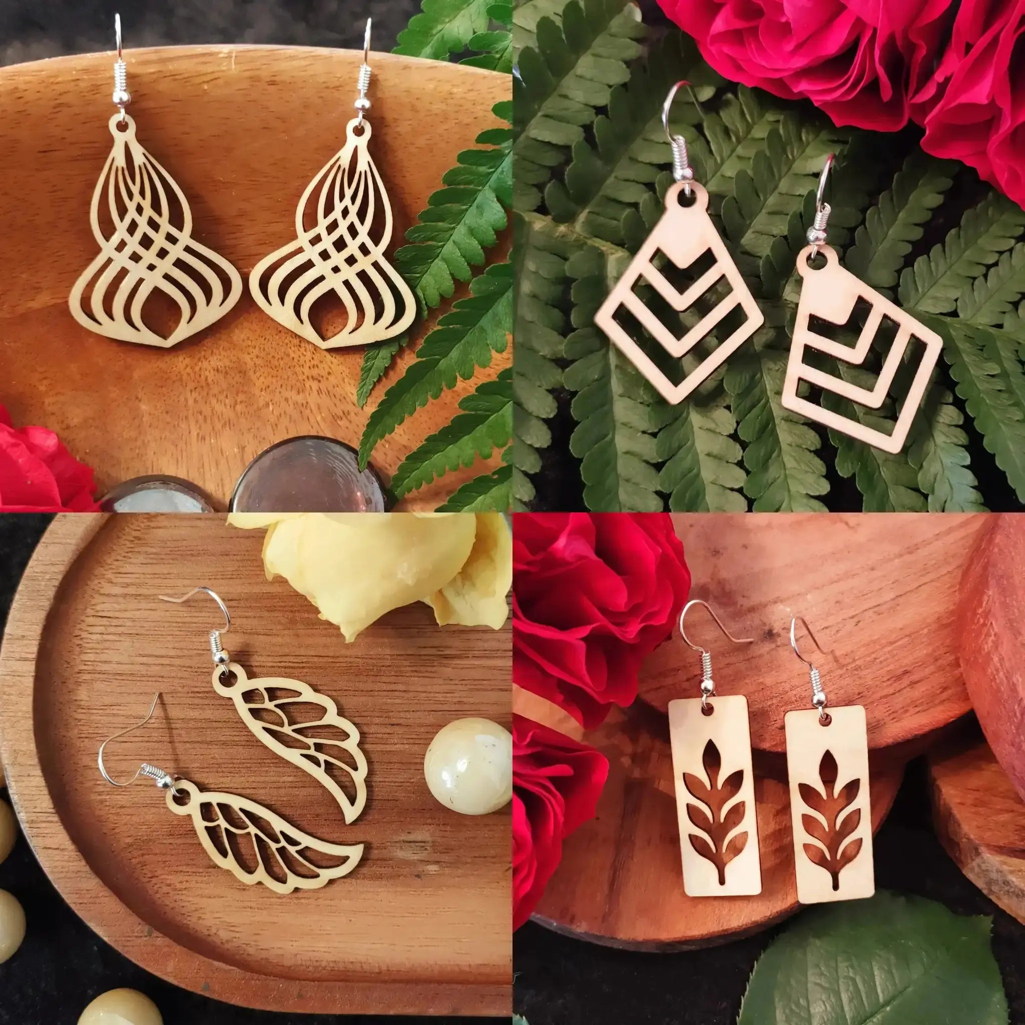 Nightlife Wood Earrings Burn Wow