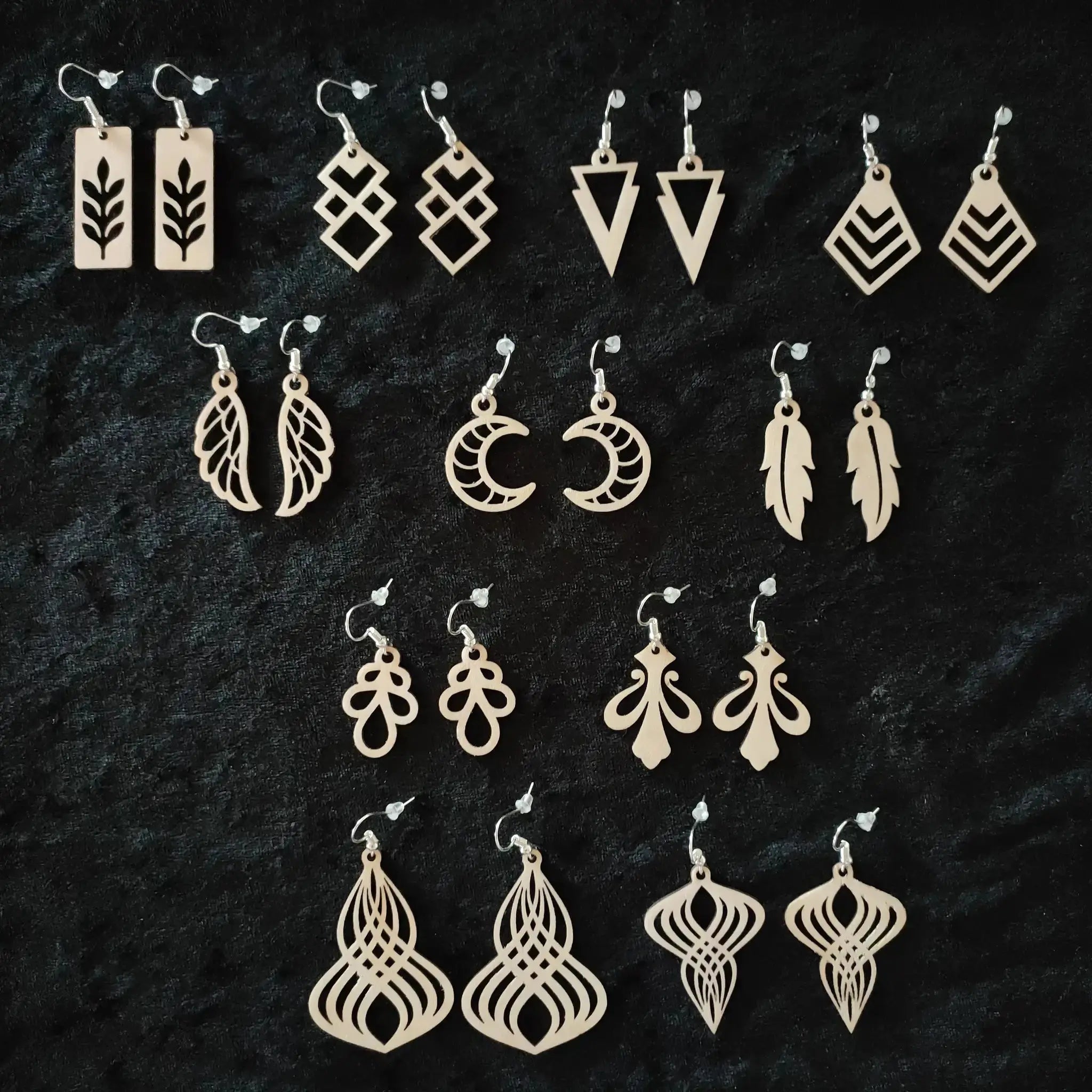 Nightlife Wood Earrings Burn Wow