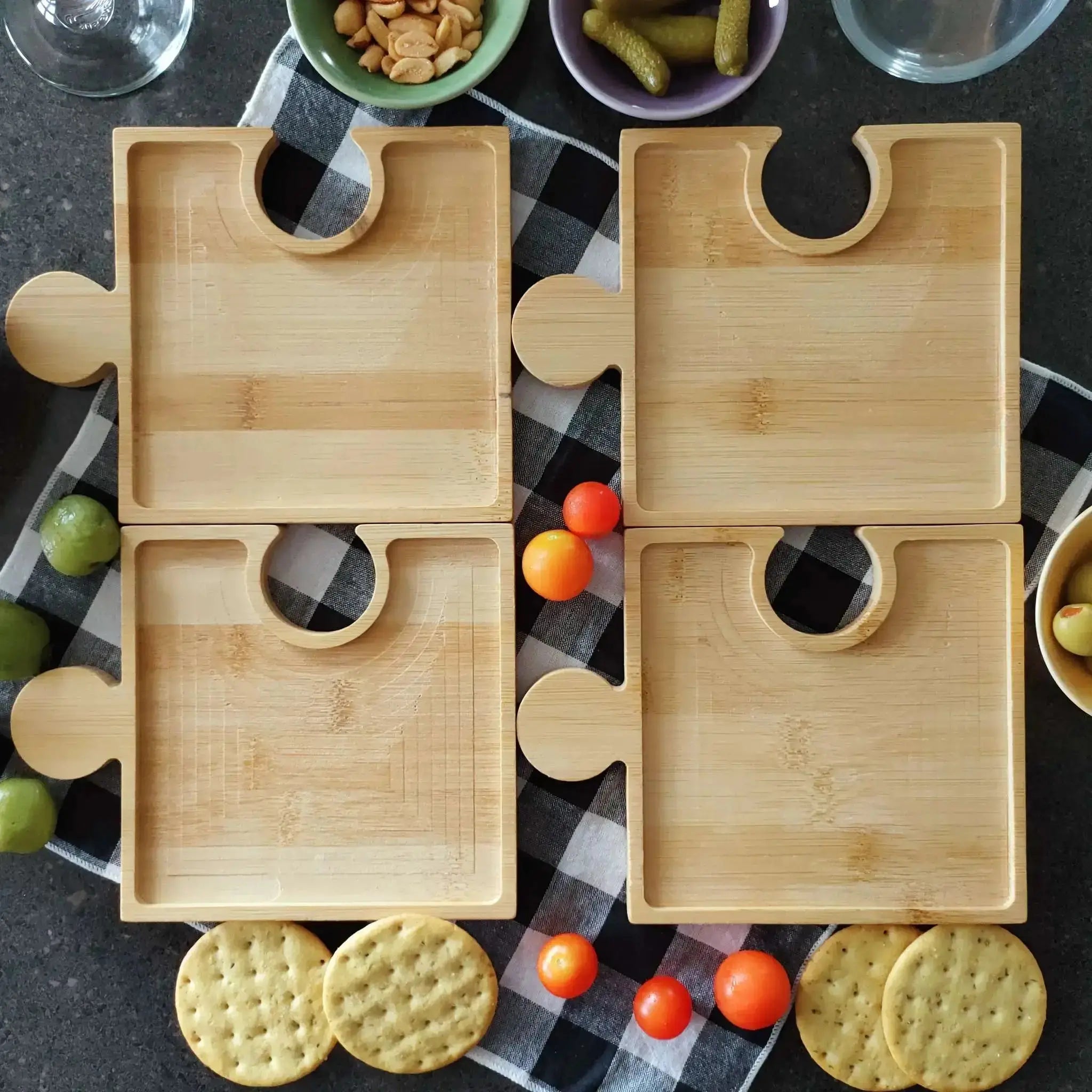 Wine Designs Puzzle Snack Trays (Set of 4) Burn Wow