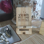 Bamboo Phone Stand for Teen Girls Burn Wow