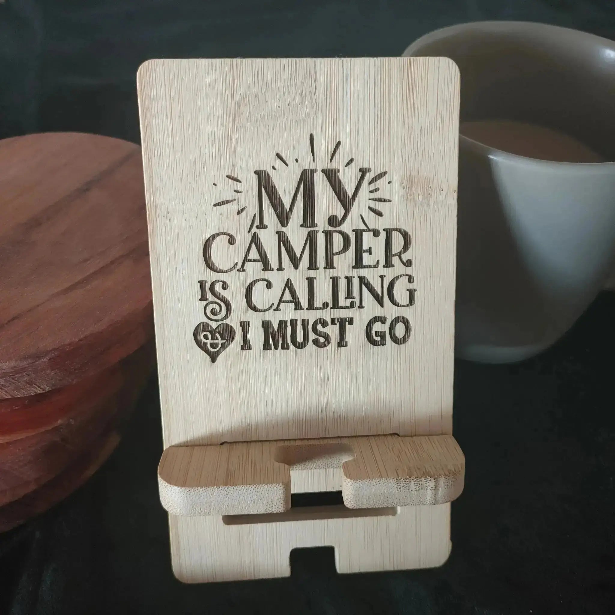 Bamboo Phone Stand for Dad Burn Wow