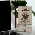 Bamboo Phone Stand for Dad Burn Wow