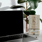Monogram Bamboo Phone Stand Burn Wow