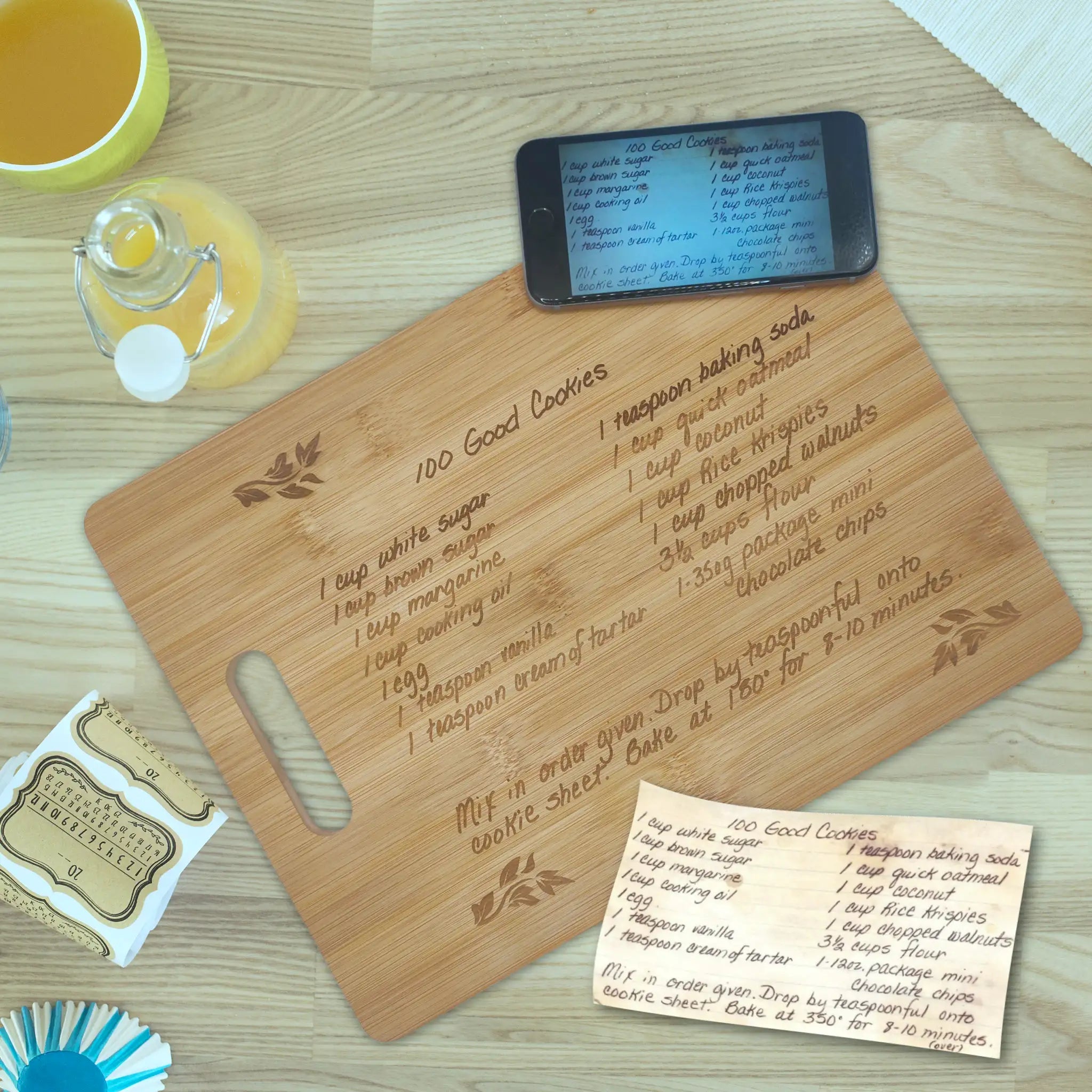 Engraved Recipe Cutting Board Burn Wow