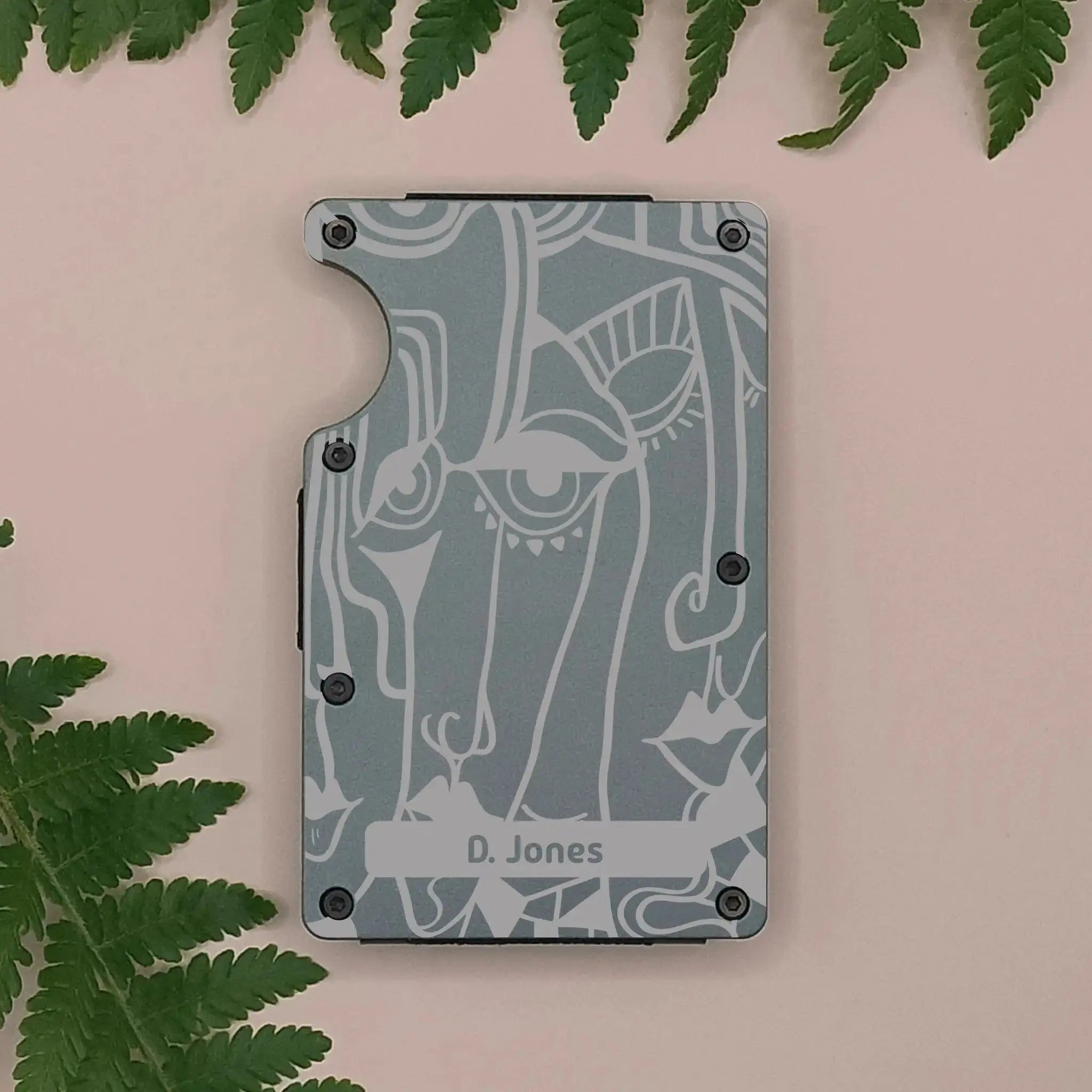 Abstract Face Minimalist Wallet Burn Wow
