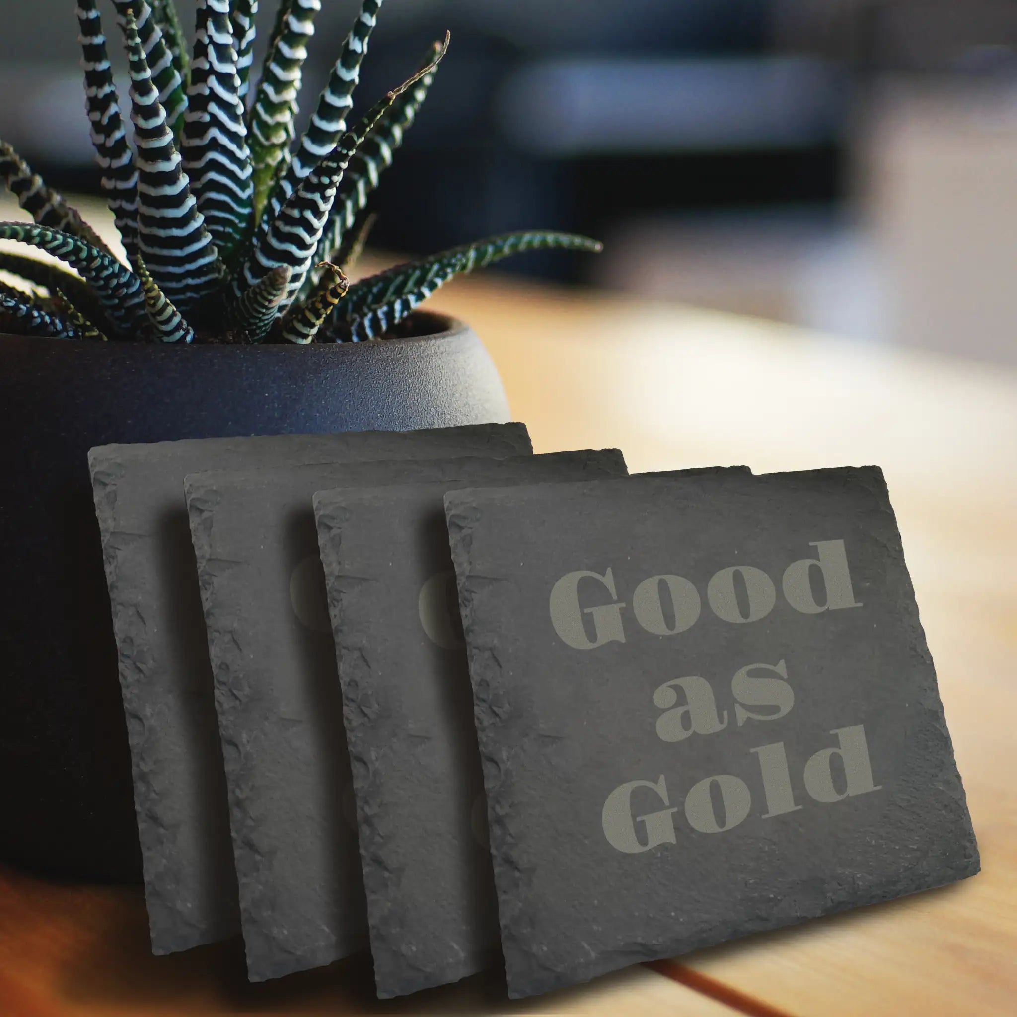 Custom Message Slate Coasters (Set of 4)