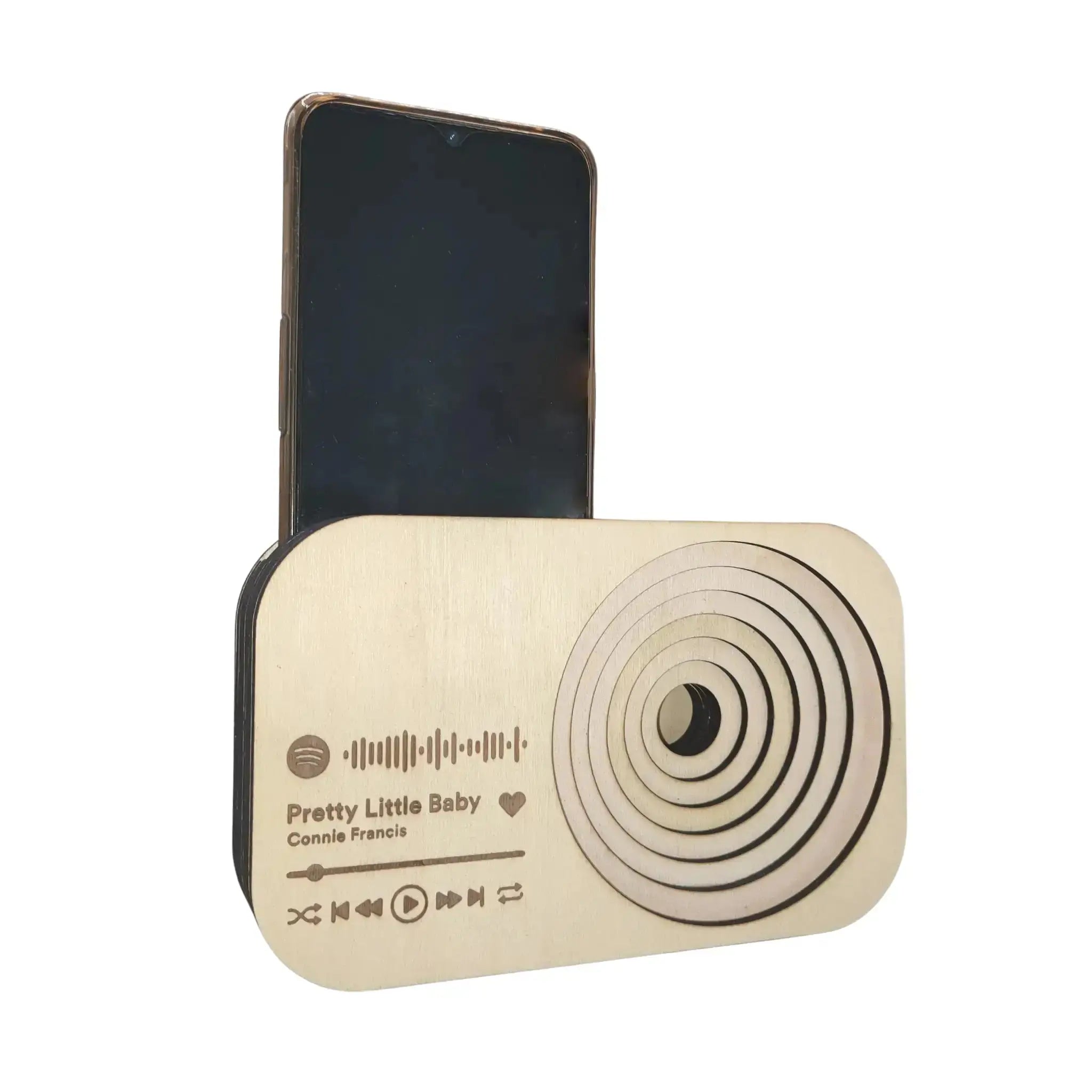 Spotify Code Wooden Phone Speaker Box Burn Wow