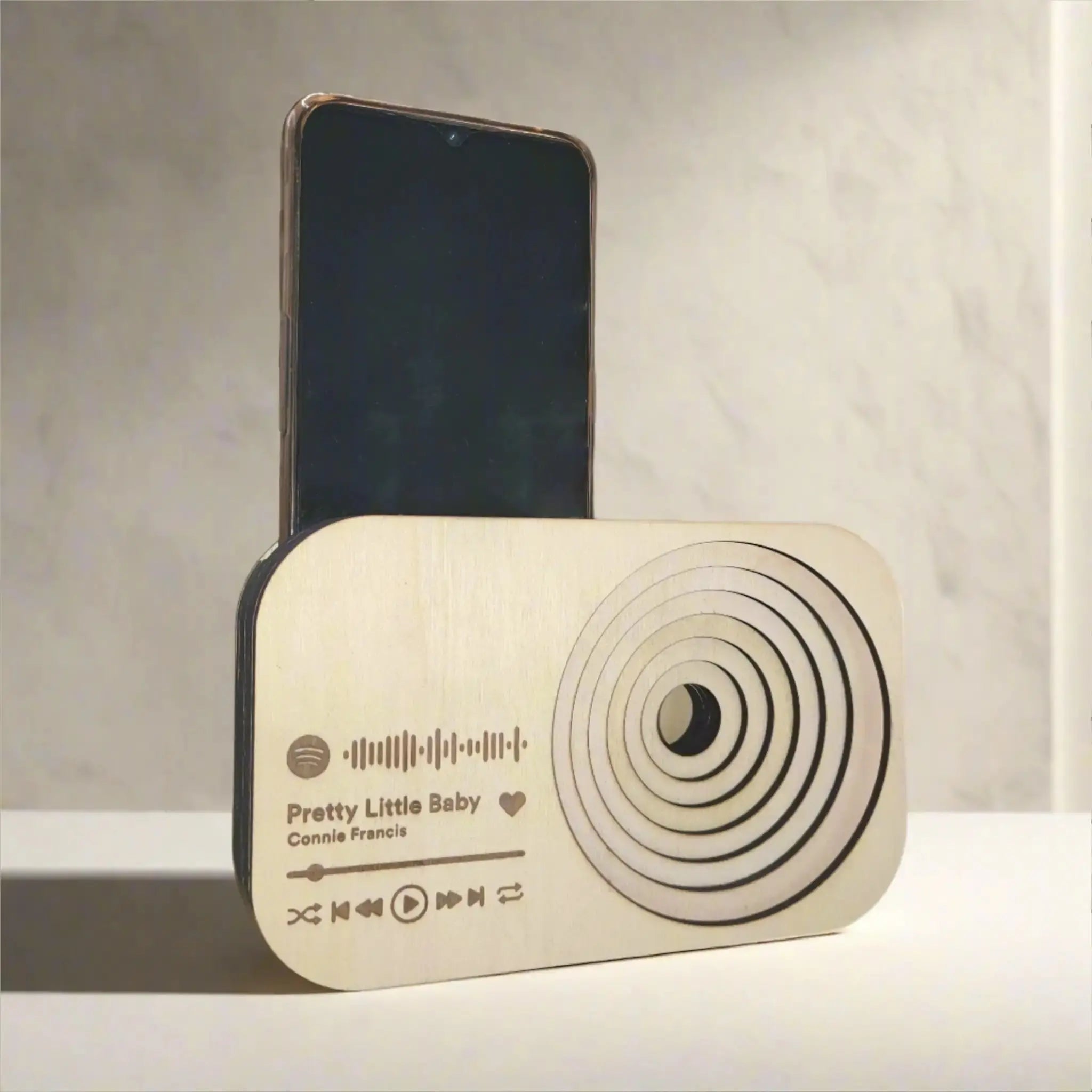 Spotify Code Wooden Phone Speaker Box Burn Wow