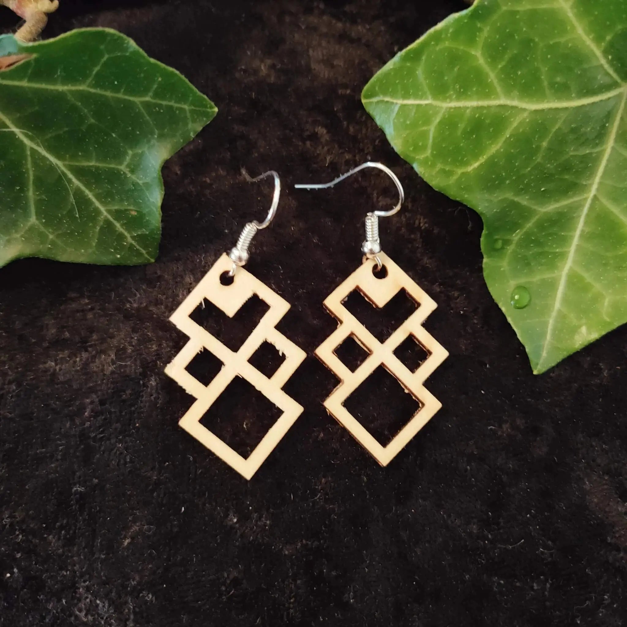 Square Natural Earrings