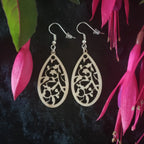 Tropical Wood Earrings Burn Wow