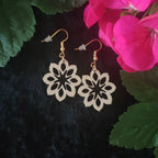 Tropical Wood Earrings Burn Wow