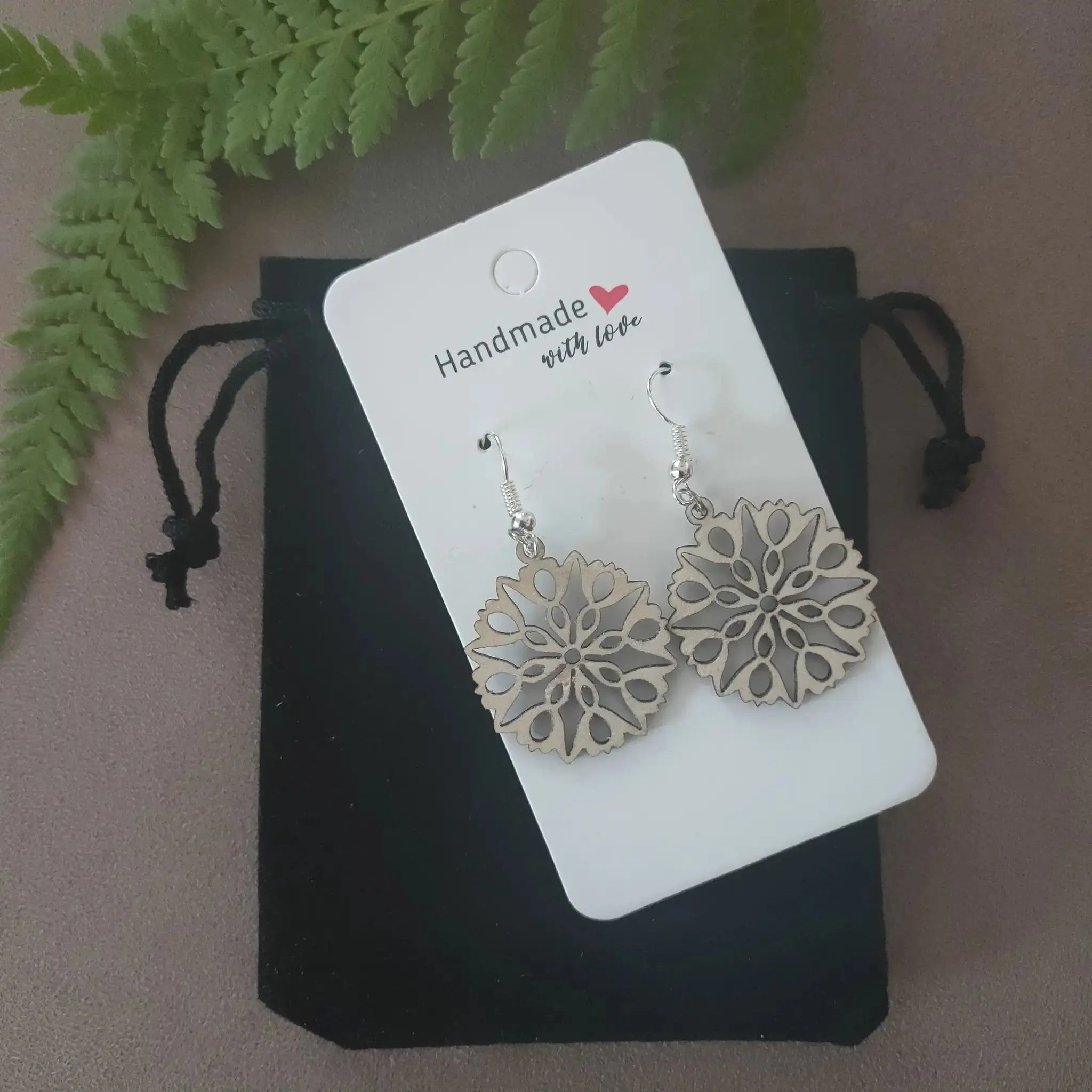 Tropical Wood Earrings Burn Wow