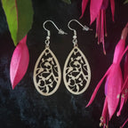Tropical Wood Earrings Burn Wow