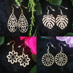 Tropical Wood Earrings Burn Wow