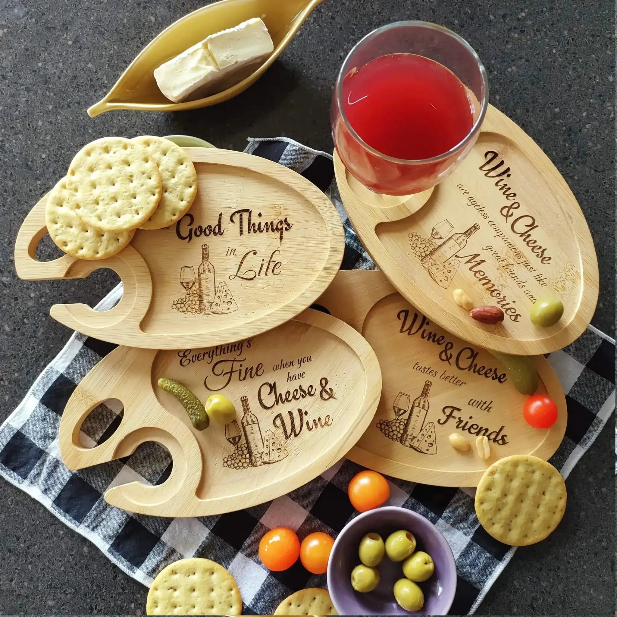 Wine Designs Oval Snack Trays (Set of 4) Burn Wow