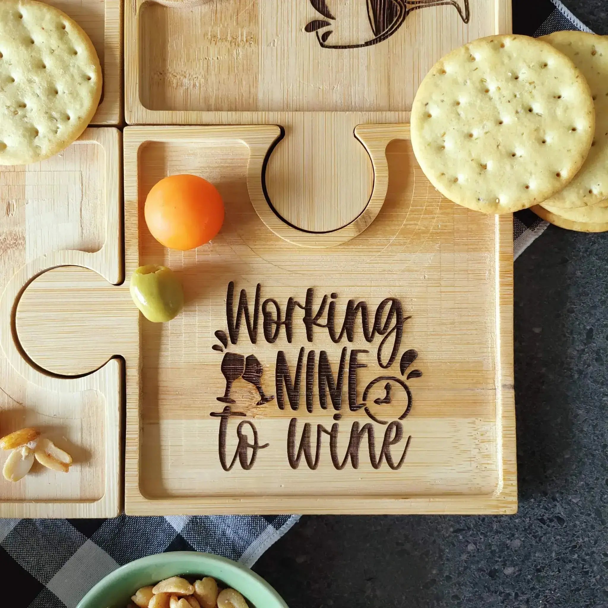 Wine Designs Puzzle Snack Trays (Set of 4) Burn Wow