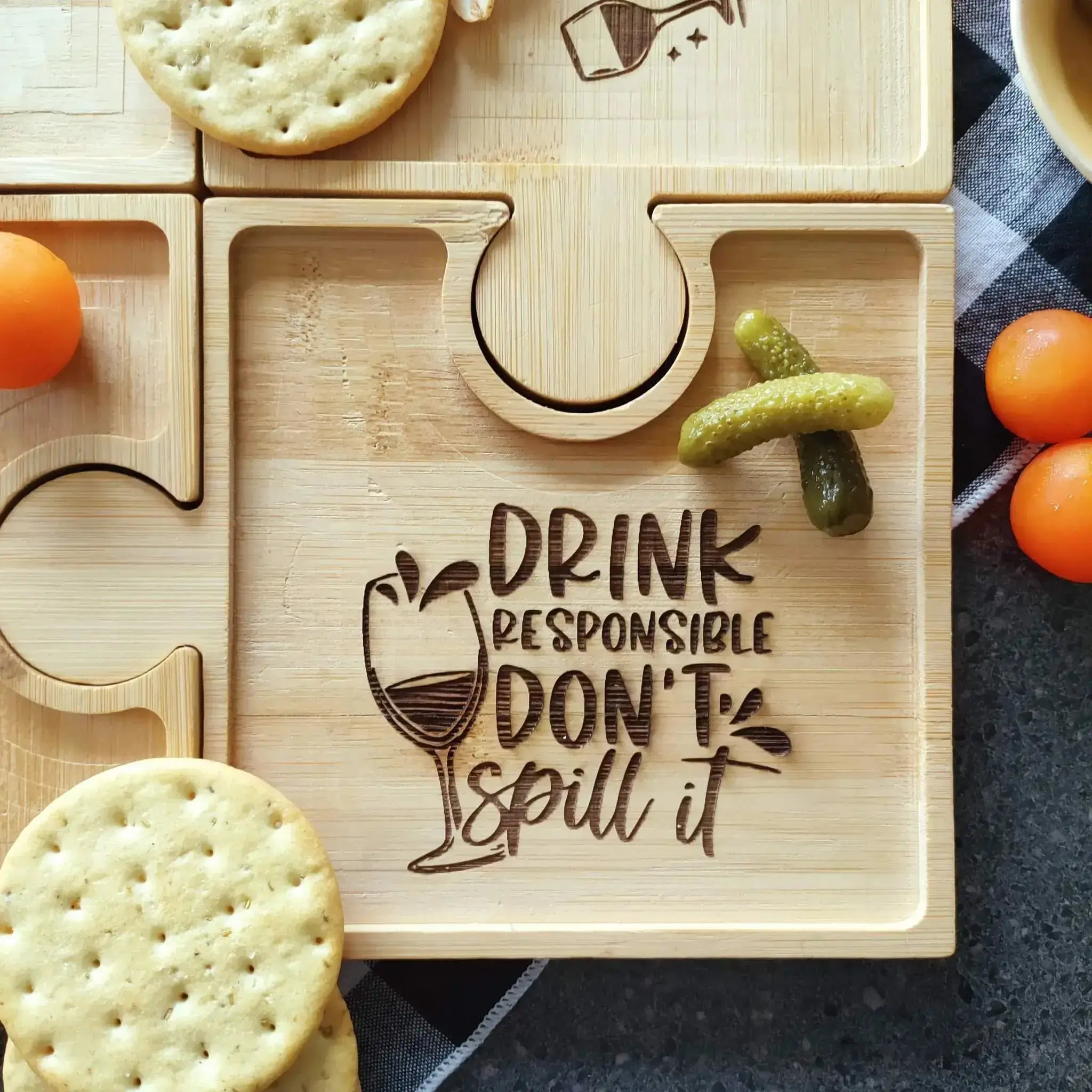 Wine Designs Puzzle Snack Trays (Set of 4) Burn Wow